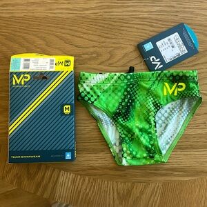 NWT*** MP Michael Phelps Diablo competitive swim brief. Sz 24. Green, black